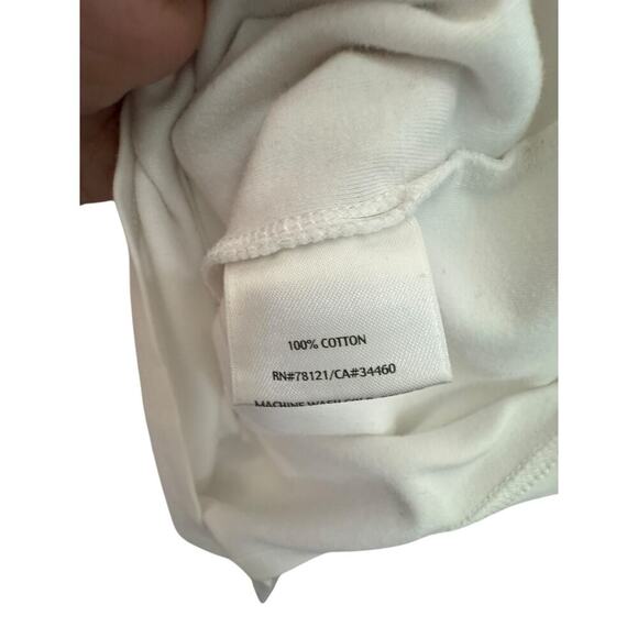 Eileen Fisher White 100% Cotton Long Sleeve Tee Top Women’s Size M - Picture 4 of 5